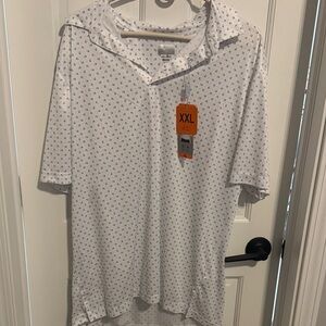 Greg Norman Collection White Patterned Polo Shirt